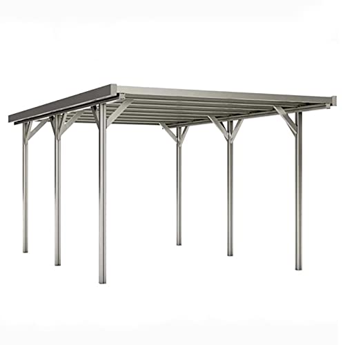Carport Aluminium eloxiert 504 x 305 cm inkl. Montagematerial & 10mm Doppelsteg-Dachplatten - Designer Einzelcarport Schutzdach - Made in Austria